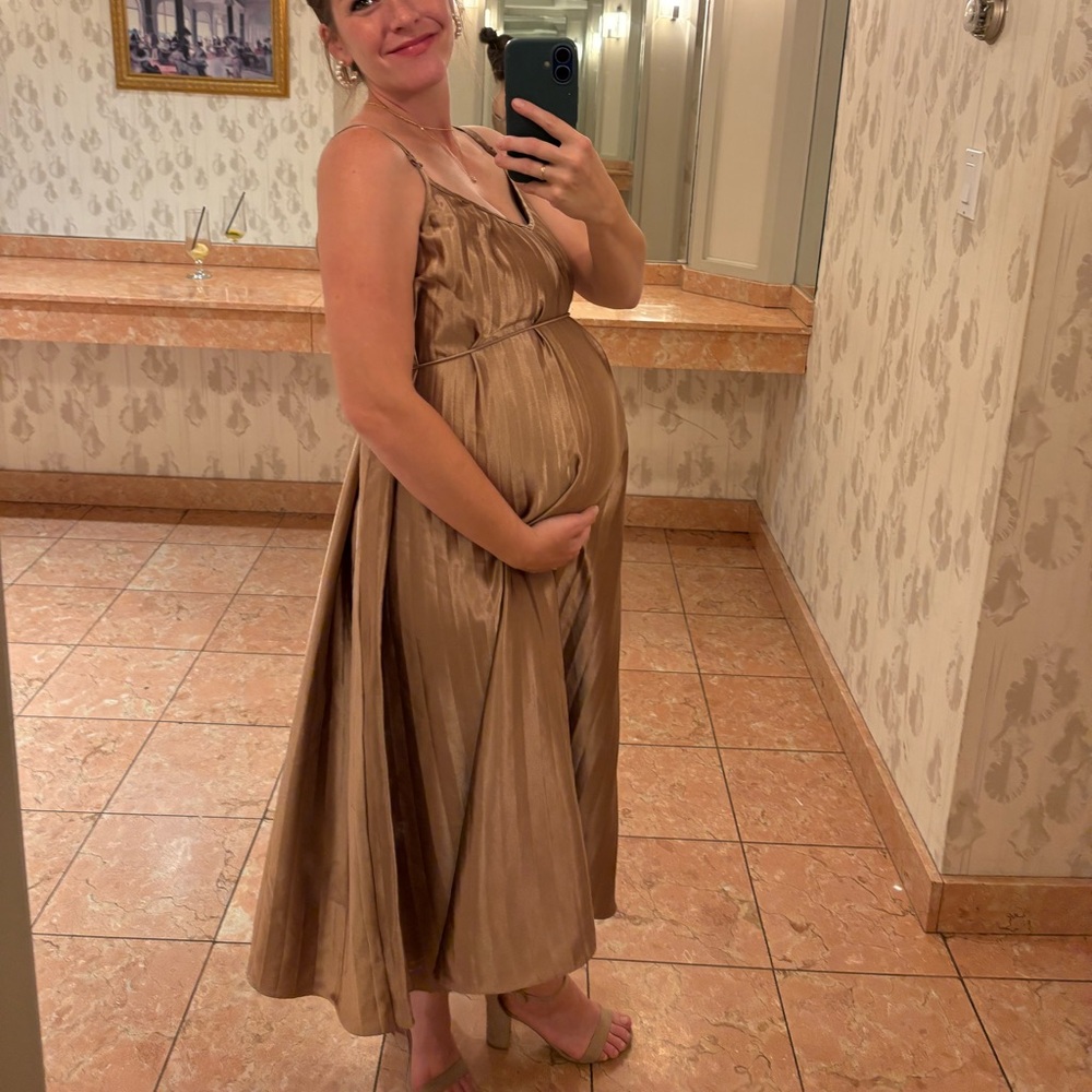 Elegant Brown Maternity Gown